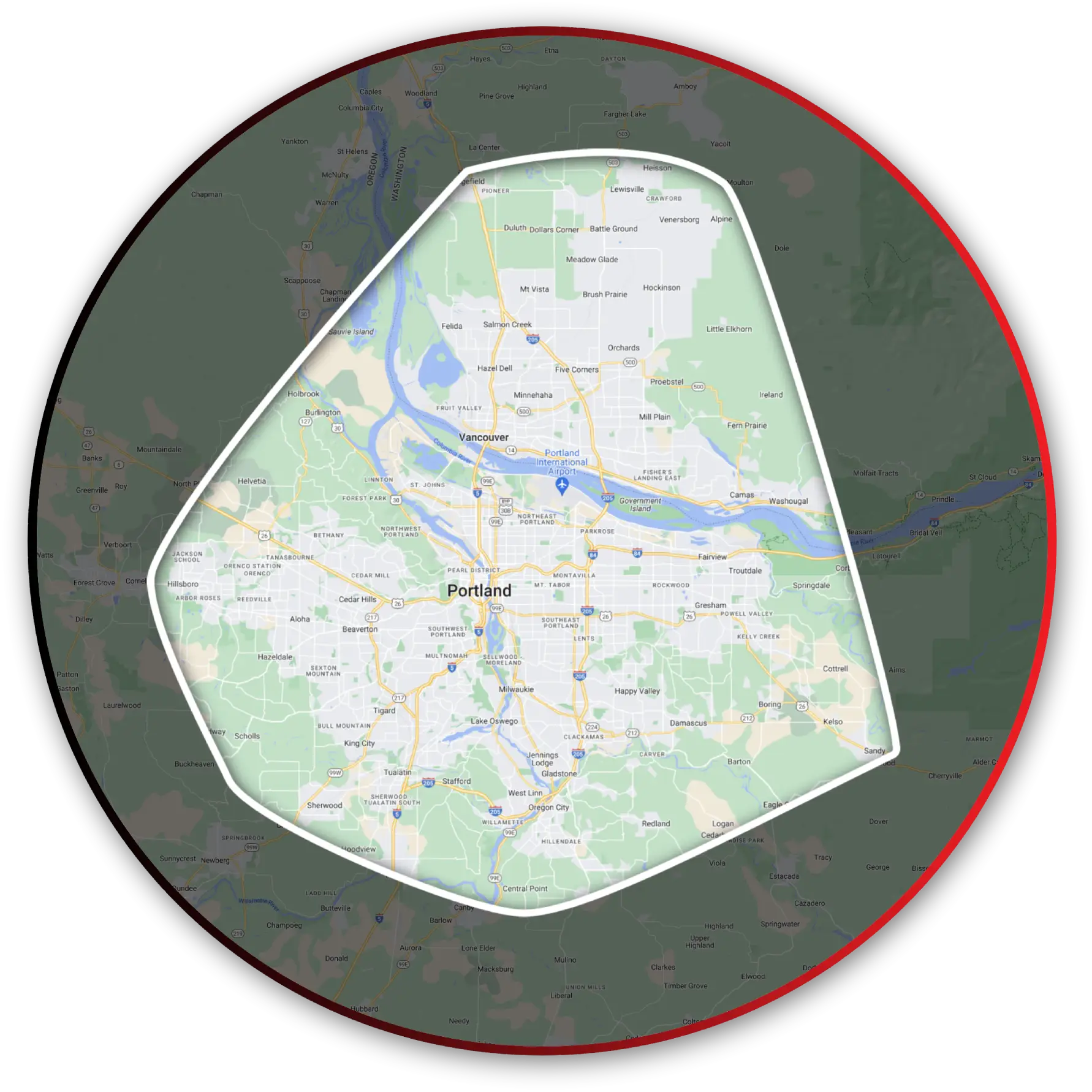 Buena Vista Roofing & Construction Inc. Service Area Map